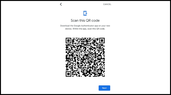Liên kết tài khoản với ứng dụng bằng cách quét mã QR hoặc nhập mã bí mật.
