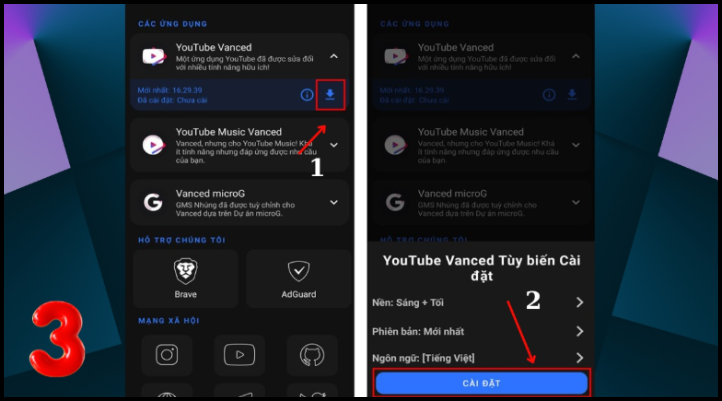 Bước 3: Hoàn tất cài đặt, tùy chỉnh giao diện và trải nghiệm YouTube Vanced không quảng cáo