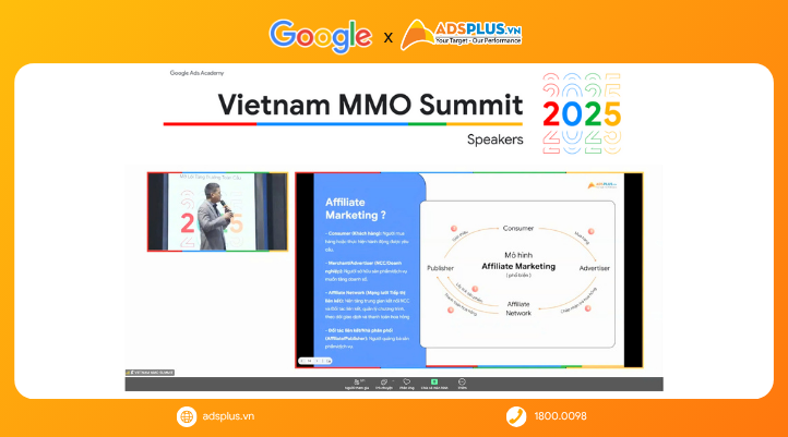 Đại diện AdsPlus - Mr. Trí Nguyễn trình bày về mô hình Affiliate Marketing