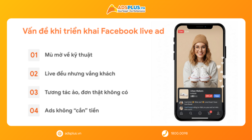 Vấn đề thường gặp khi nhà bán hàng triển khai quảng cáo livestream trên Facebook