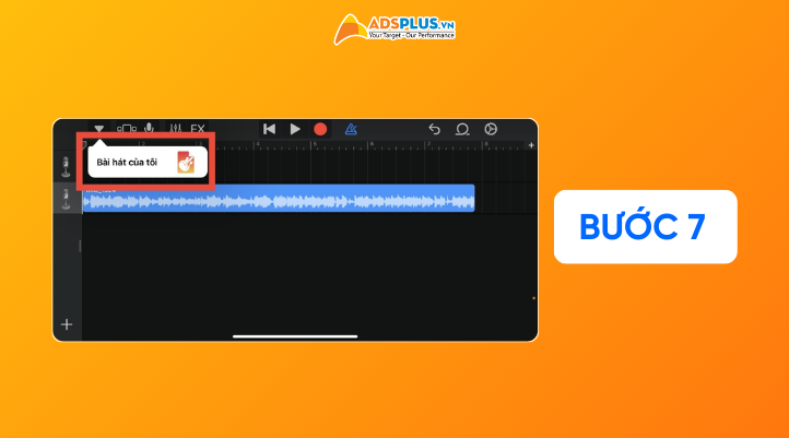 Bước 7: Bạn bấm vào biểu tượng tam giác ngược trên góc trái màn hình. Sau đó, chọn tiếp Bài hát của tôi. Bạn bấm giữ tệp tin vừa xuất. Bạn chọn Chia sẻ