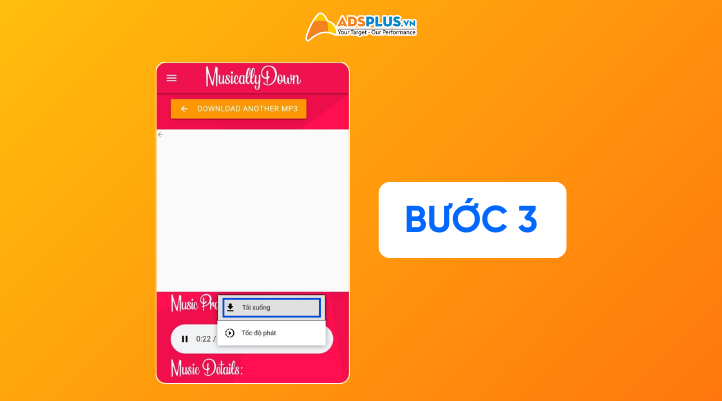 Bước 3: Bạn nhấn nút Download và chọn MP3.