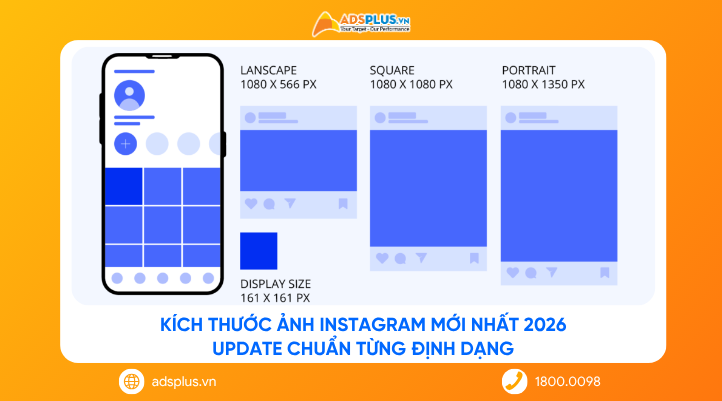 Kích thước ảnh Instagram mới nhất 2026: Update chuẩn từng định dạng