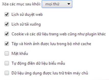 Cách xóa lịch sử google trên chrome, cốc cốc, firefox