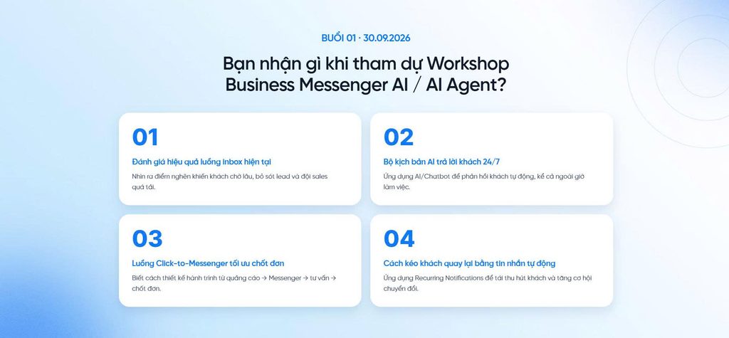Bạn nhận được gì khi tham gia Workshop của AdsPlus x Meta?